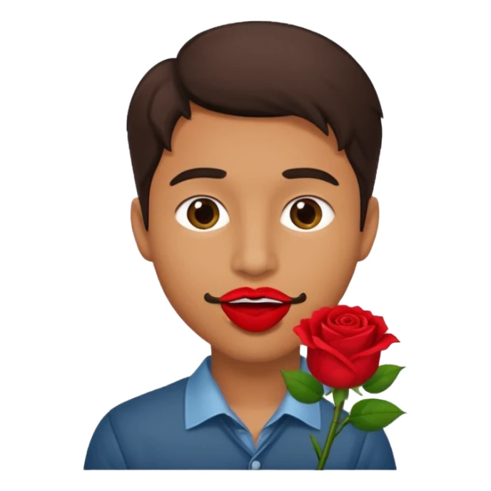 Ağızında gül olan adam sticker