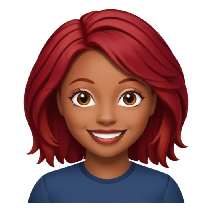 LaTavia Robeson with dark red hair sticker