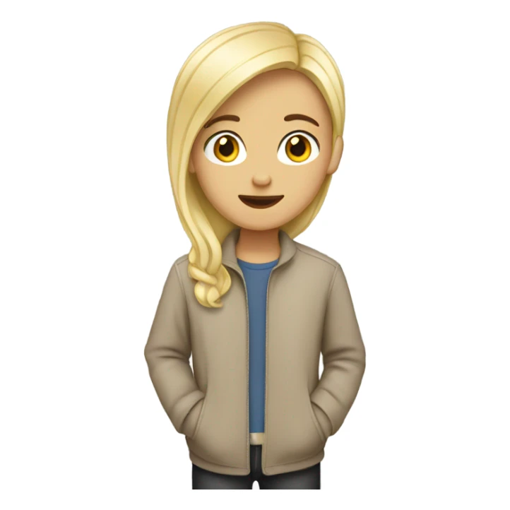 brunette girl with blonde boy sticker