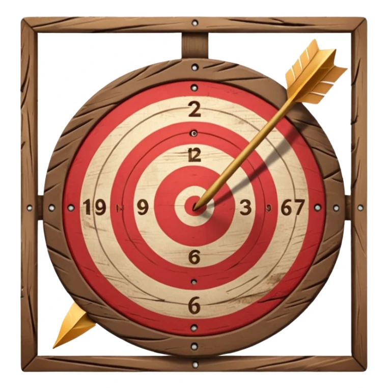 A target with an arrow in the center sticker