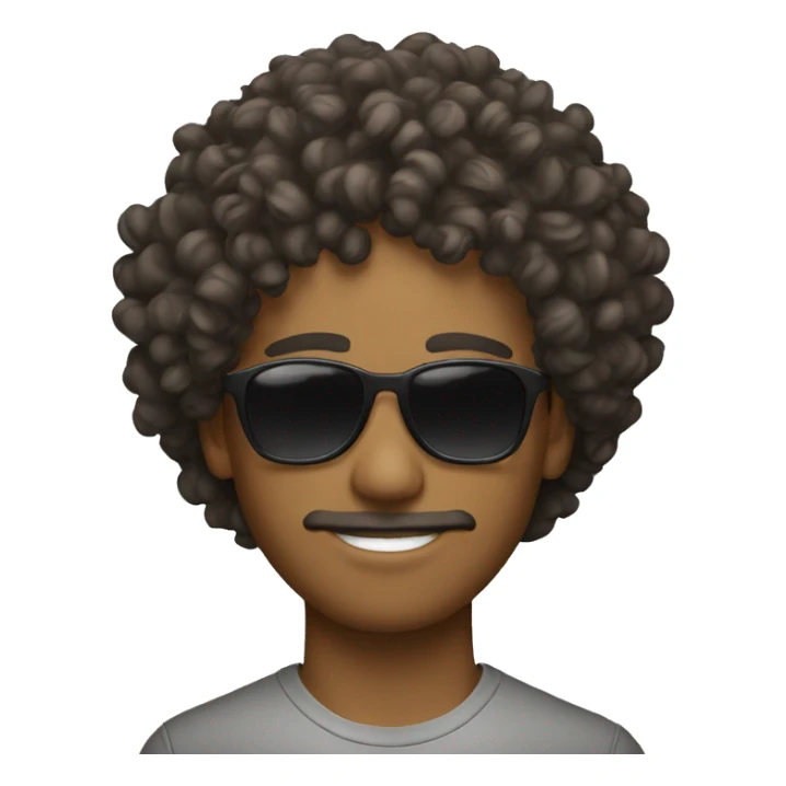 curly hair guy wearing sunglasses sticker