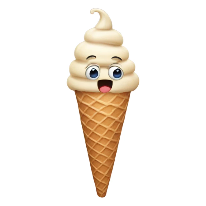 a surprised ice cream cone looking and the news sticker