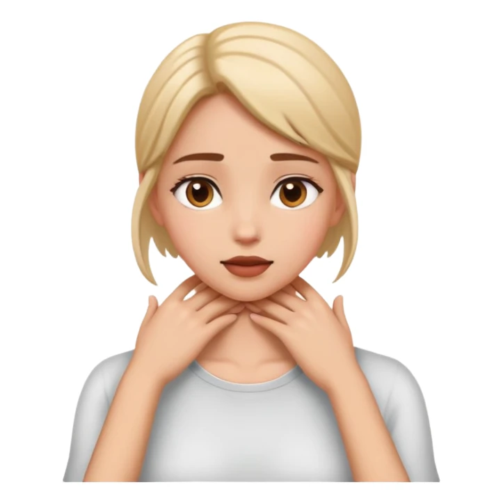 Girl having her hands on her neck sticker