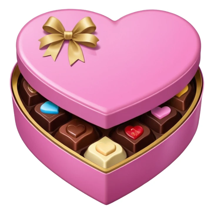 Pink heart shaped box of chocolates  sticker