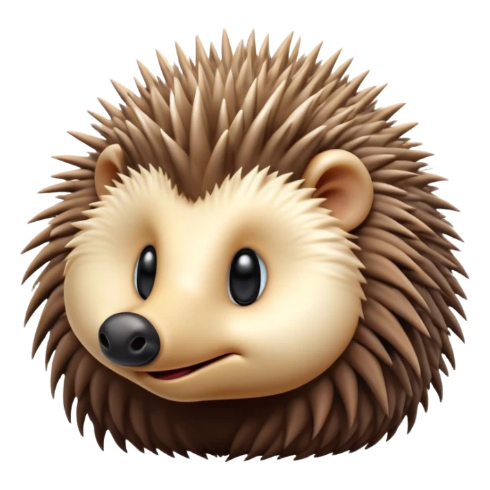Cinematic Cute Echidna Portrait Emoji, Head tilted playfully and inquisitively, featuring a fuzzy, spiky fur with an adorably scrunched face and a cute, pointed snout, round, sparkling eyes filled with gentle curiosity, Simplified yet irresistibly adorable features, highly detailed, glowing with a warm, friendly glow, high shine, affectionate and quirky, stylized with a touch of natural whimsy, bright and endearing, soft glowing outline, capturing the essence of a mischievous yet loving echidna, so playful it feels like it could nuzzle out of the screen into your arms! sticker