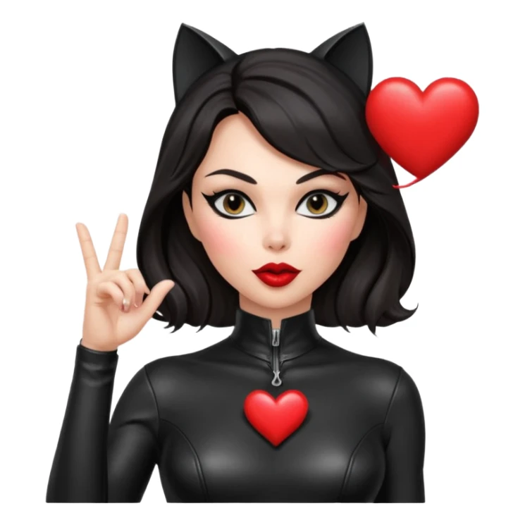 Catwoman manda besos corazon sticker