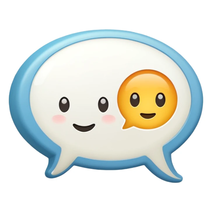 Flat white color chat bubble emoji. No colors, no shading sticker
