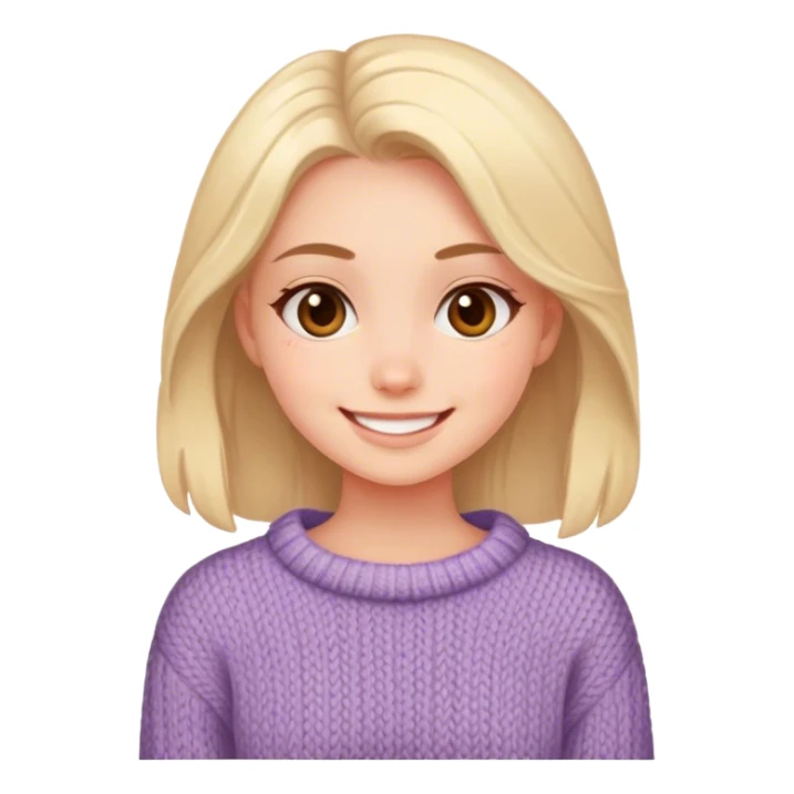 smiling girl in cozy sweater sticker