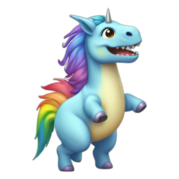 unicorn-tyrannosaurus-rainbow-cute sticker