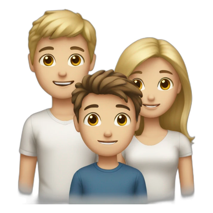 Blonde boy, brown haired boy, and brown haired girl sticker