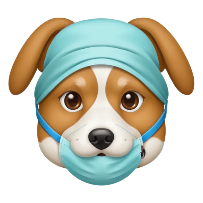 dog Wearing Medical Mask sticker