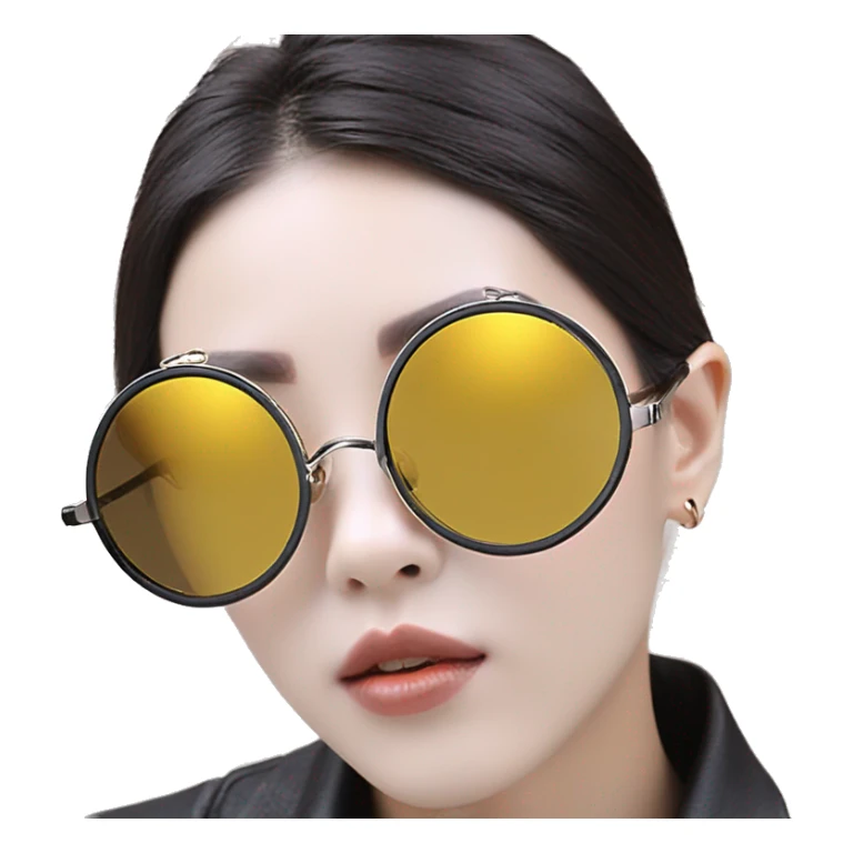 teampunk Round Sunglasses Vintage Metal Frame Double Bridge Sunglasses sticker