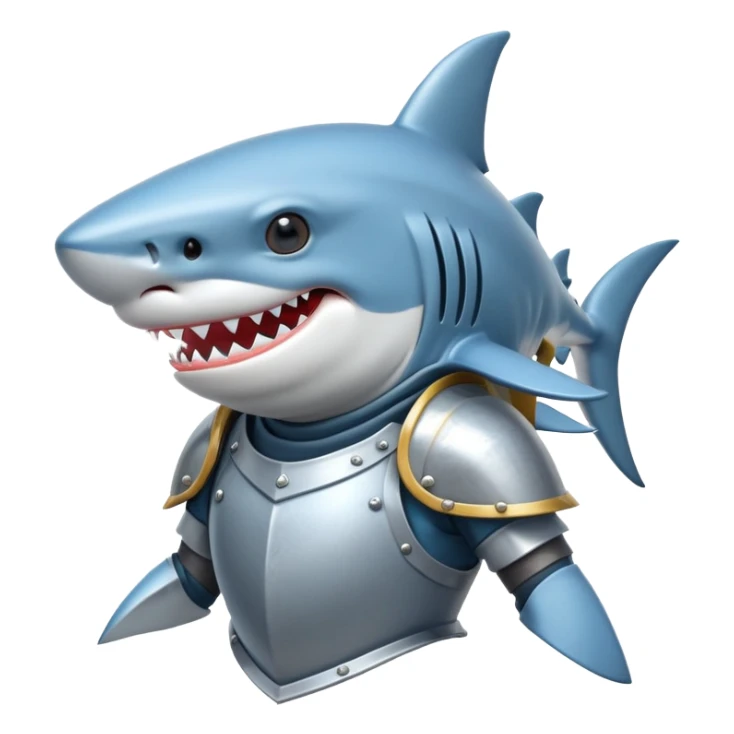 anthropomorphic shark wearing knight armor sticker