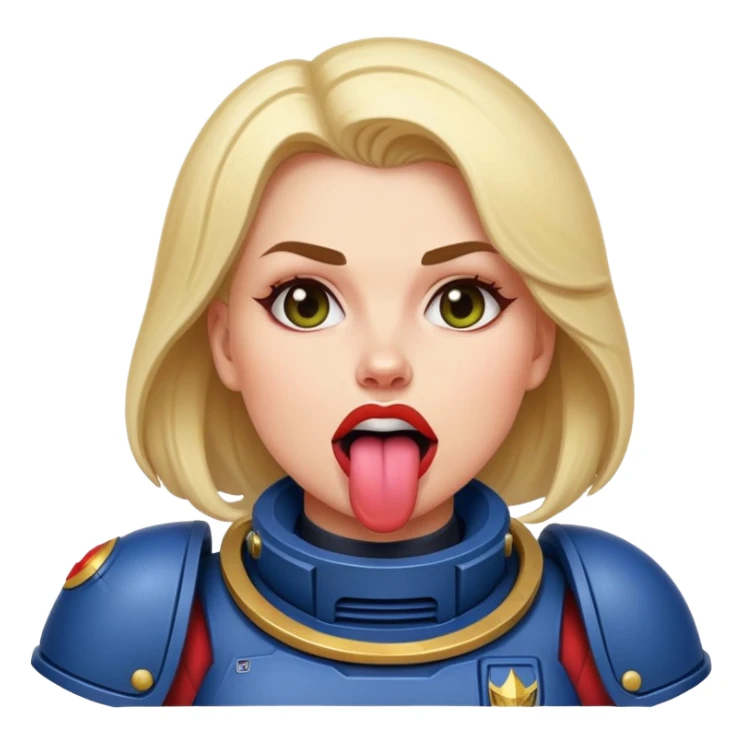 woman space marine wit tongue out face sticker