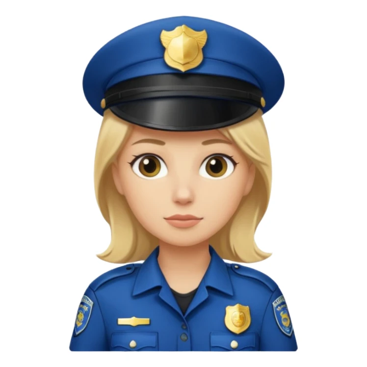 female police officer without a hat sticker
