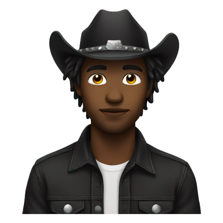 emo person wearing cowboy hat sticker