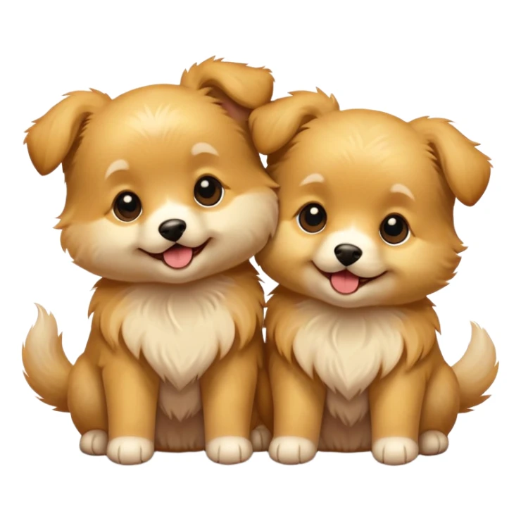 Two puppy best friends super super cute and excited sticker