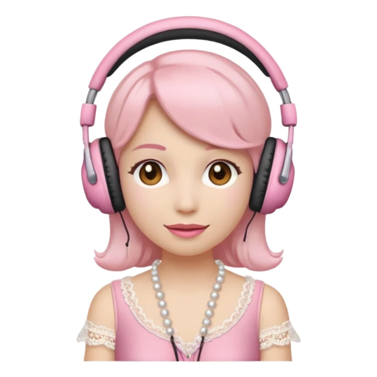 coquette emoji headphones only sticker