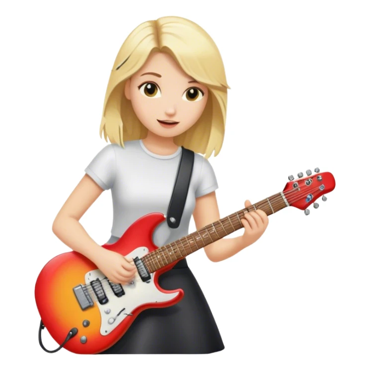 blonde girl playing electric guitar sticker