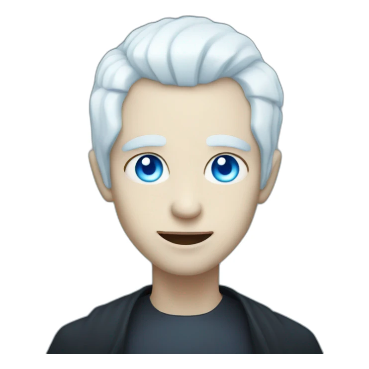pale vampire with white hair and light blue eyes sticker