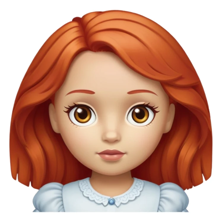 Boneca ruiva claro dos olhos castanhos  sticker