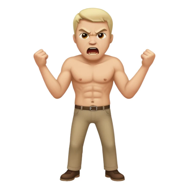 rude man screaming, full body sticker