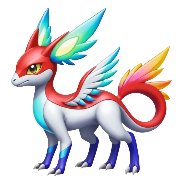 Shiny Colorful Meloetta-Latias-Koraidon-Peppercat-Wargreymon-Protogen-Pokémon-Digimon-Fakémon-fusion-hybrid-creature sticker