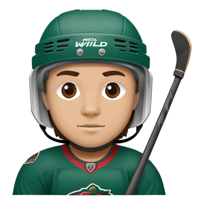 Minnesota Wild ice hockey full player with gear and puck  sticker