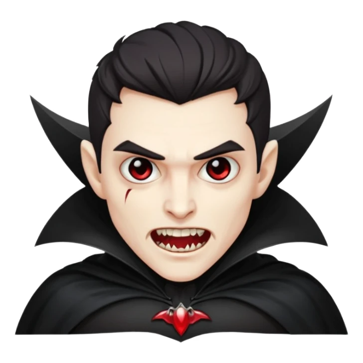 Vampire – Pale figure with fangs and cape sticker