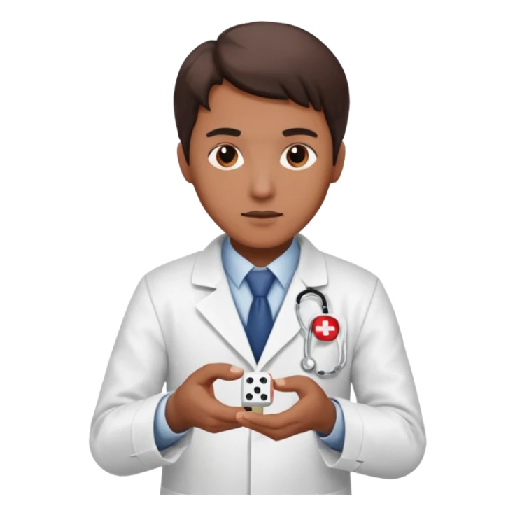 un doctor jugando a los dados sticker