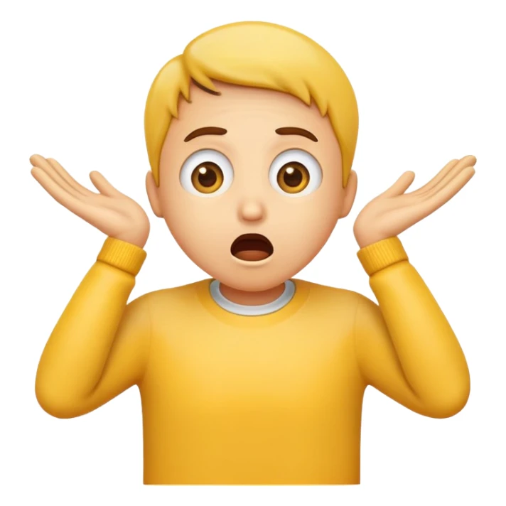 Shocked emoji with hands around neck sticker