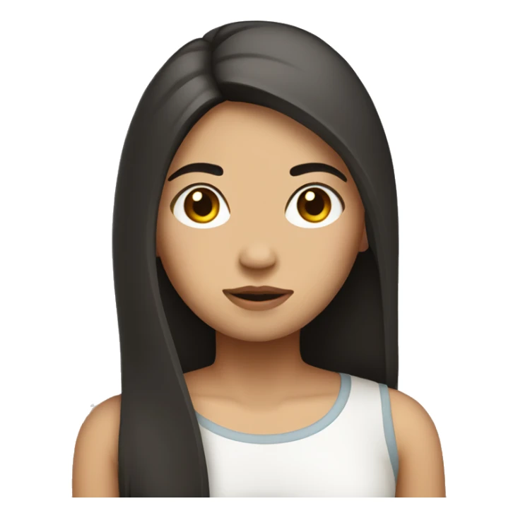 filipino girl with long straight hair and thin eyebrows sticker
