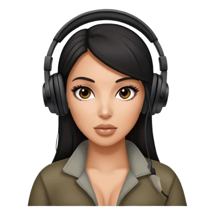 kim kardashian Black Headphones sticker