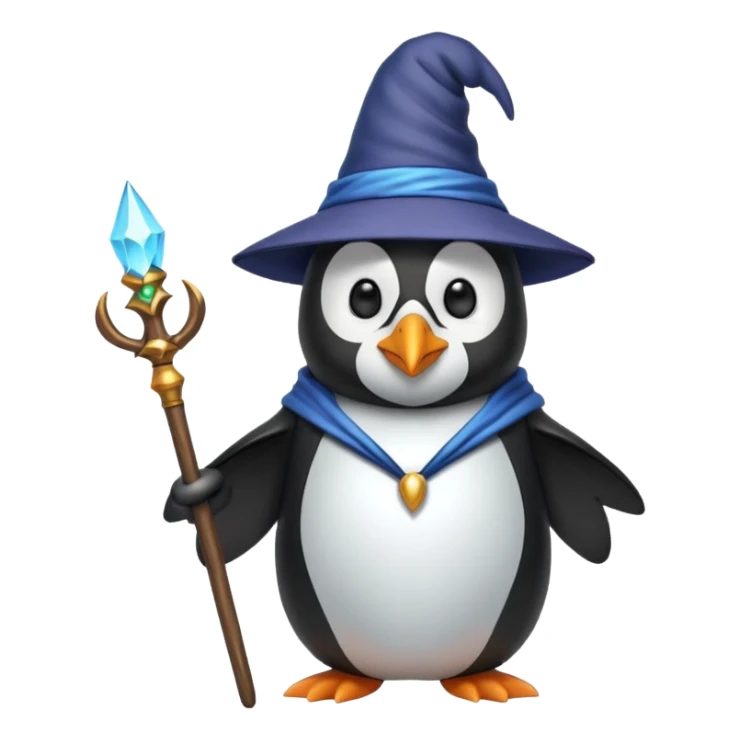 penguin wizard sticker