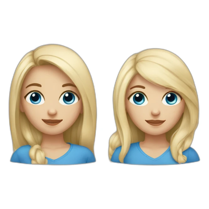 Sisters-one with dark hair and dark eyes-another blonde with blue eyes sticker