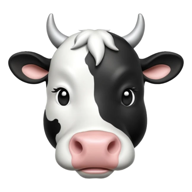 Black and White Cow 3d sticker