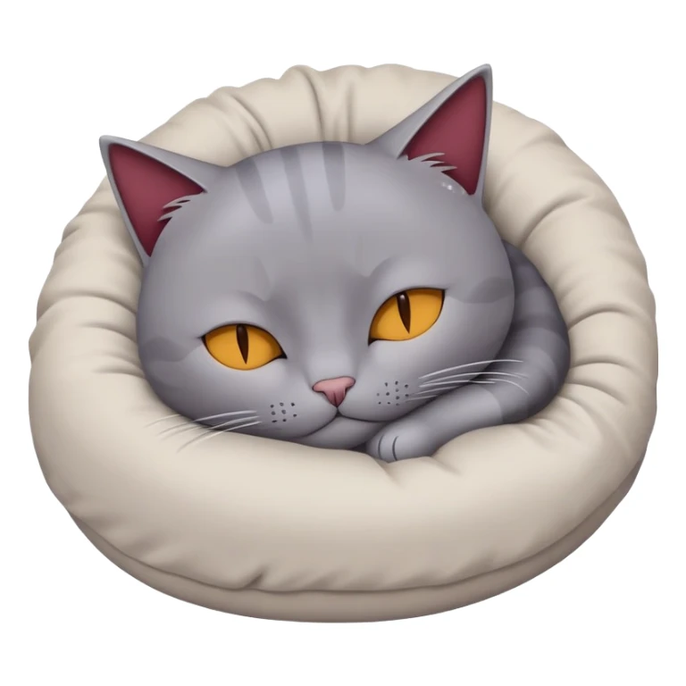 Un chat gris  en train de dormir dans un nid qui est Bordeaux  sticker