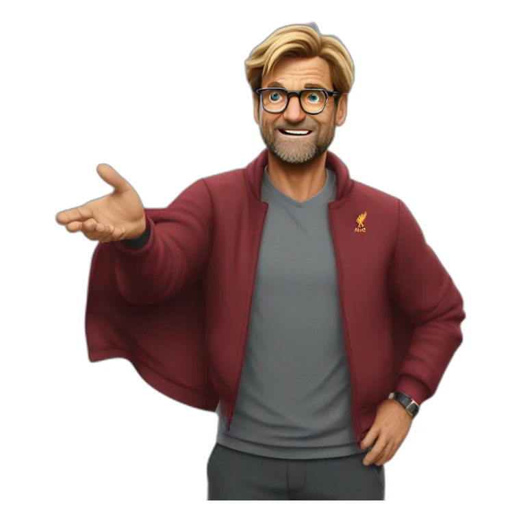 Jurgen Klopp shoulder shrug don't know sticker