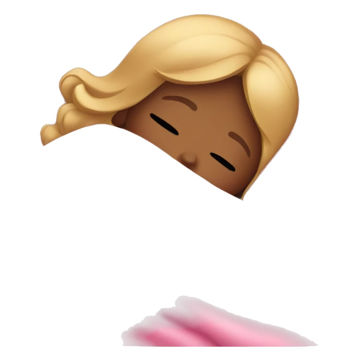 dark blonde girl sleeping with a pink blanket sticker