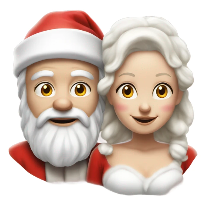 Hyper Realistic pale Santa Claus and Mrs claus sticker
