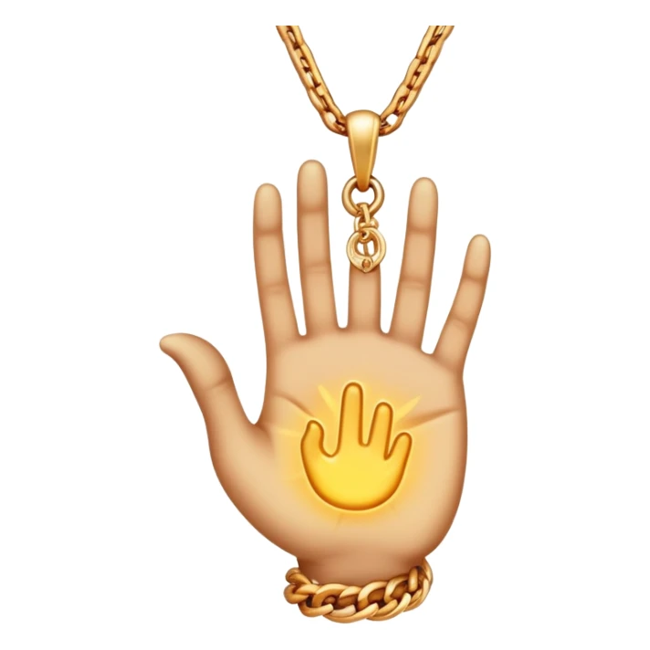 emojis for pendants with chains generally jewelry that is purposeful -- ethereal glowing hand palm lines-- 5 fingers reading palm 
 sticker