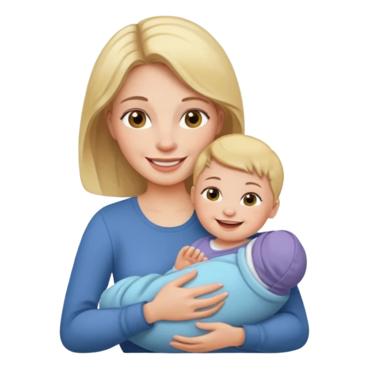 woman holding baby sticker