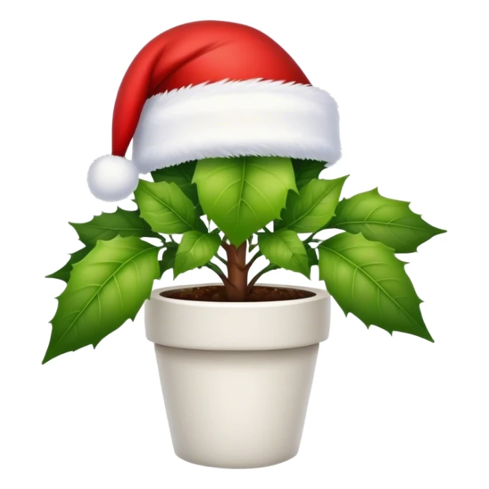 plant wearing a Santa Claus hat  sticker