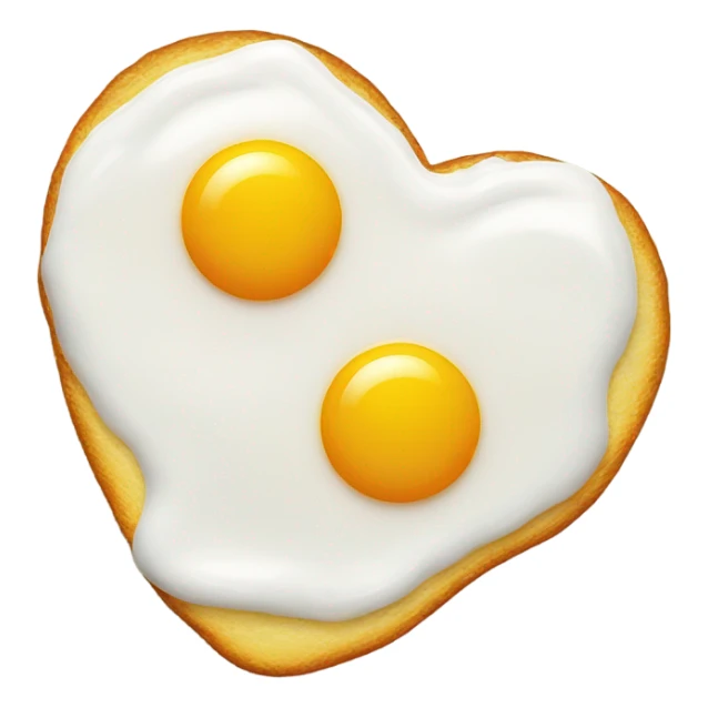 fried egg in the shape of a heart sticker