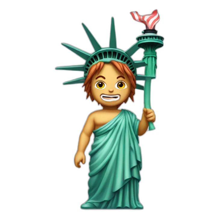 Chucky as a statue of liberty sticker