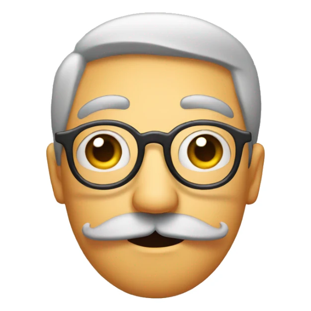 Face with mustache and glasses looks suspicious  sticker