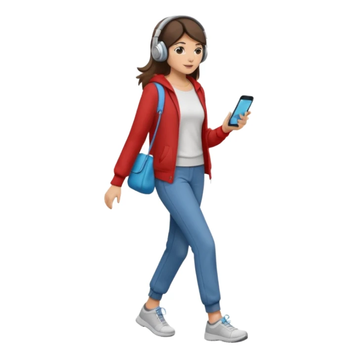 women walking with music full body sticker