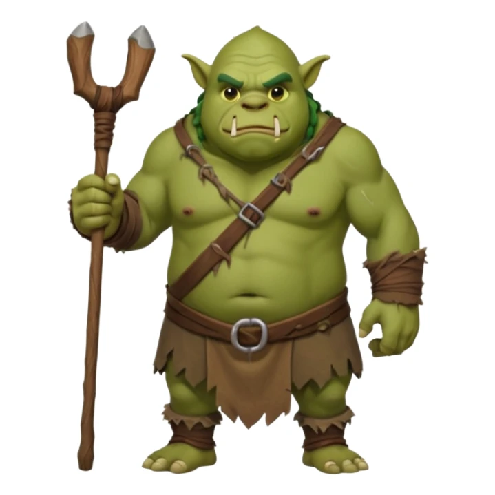 Large Ogre full body with stick sticker