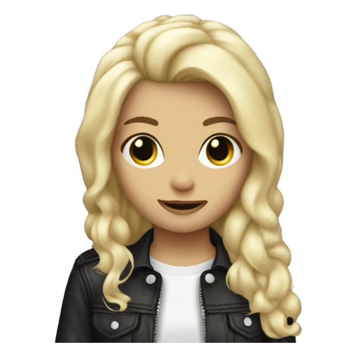 Blonde girl rock and roll hand sticker