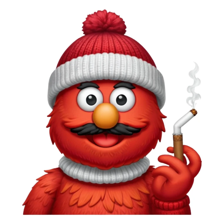Elmo in a beanie smoking a blunt sticker